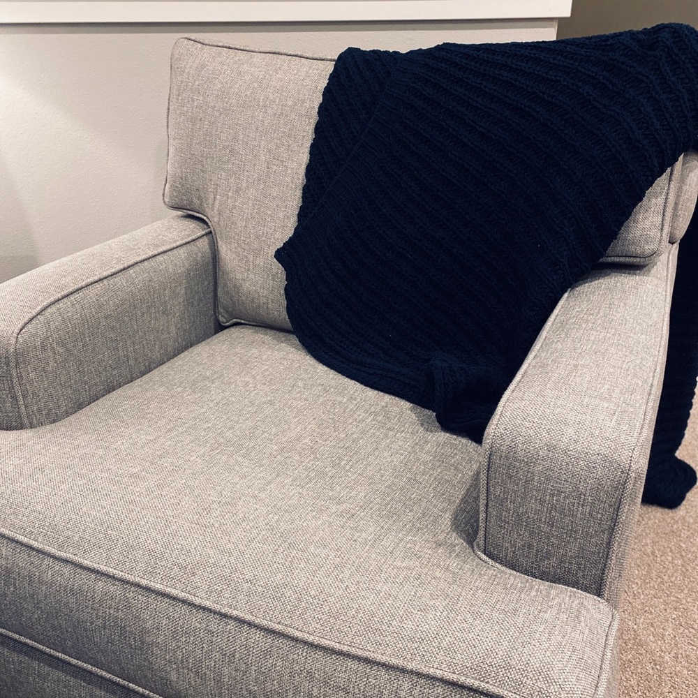 Navy Chenille Rib Throw from West Elm
